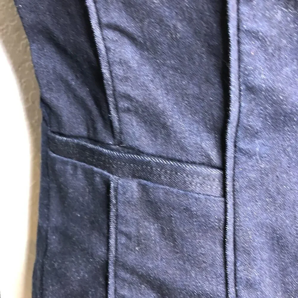 WHBM dark blue denim blazer jacket size 4